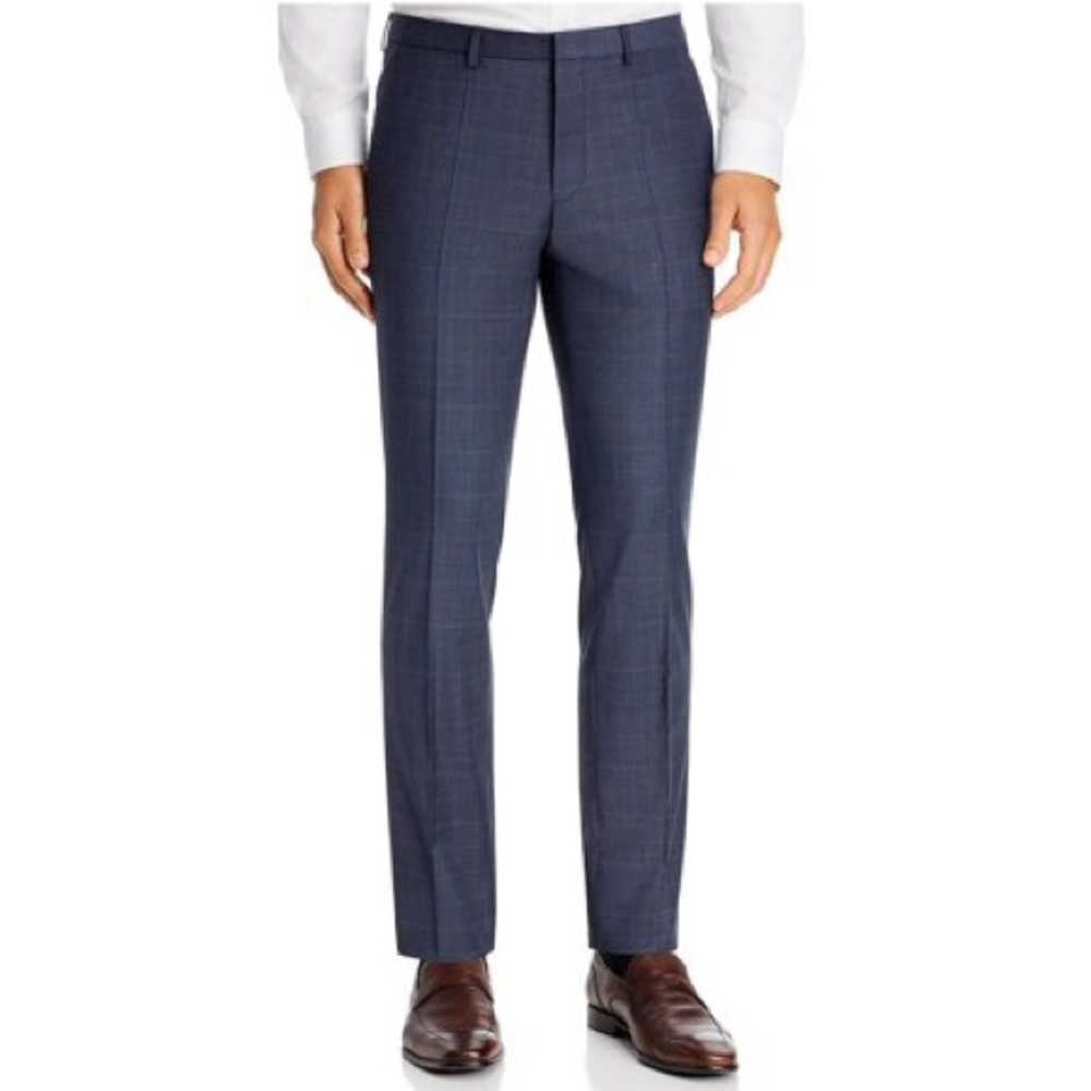 Hugo Boss Blue Plaid Trousers
